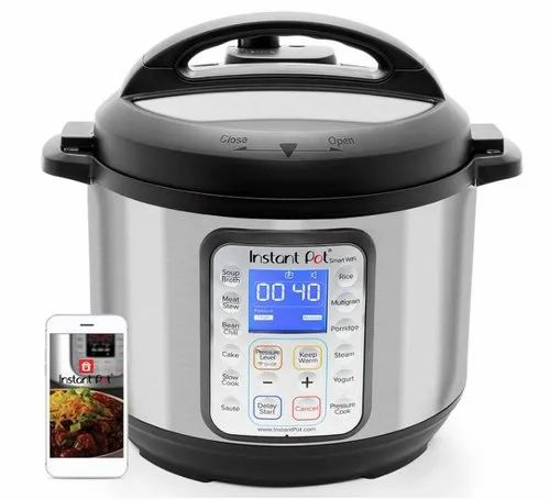 Black And Silver Stainless Steel Instant Pot Smart WiFi Electric ...