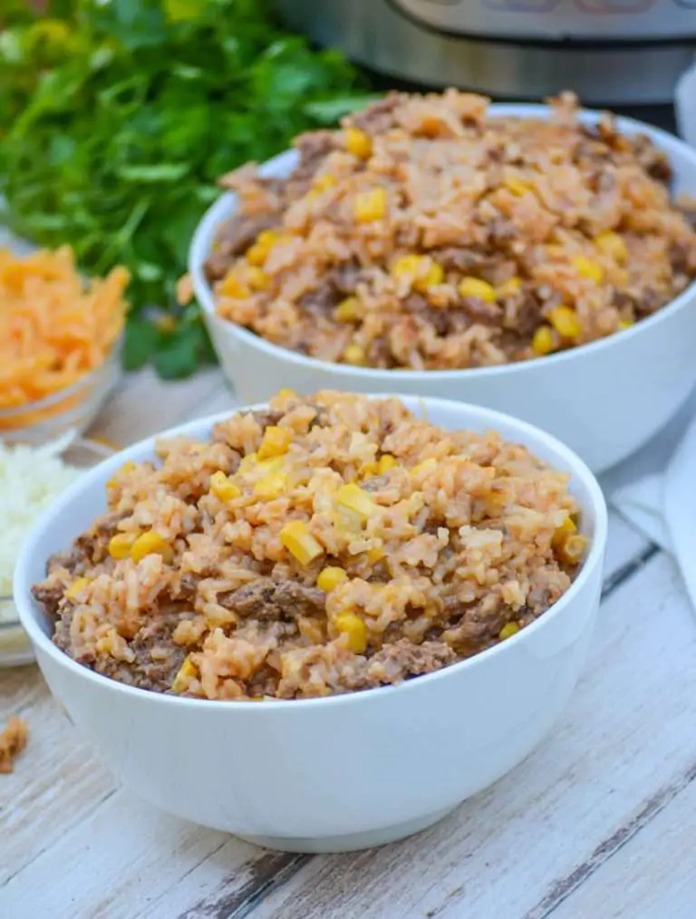 Instant Pot Cheesy Ground Beef &  Rice
