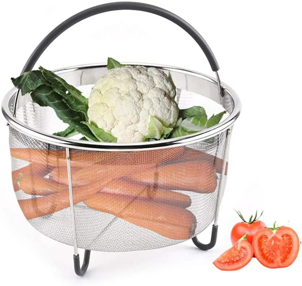 Stainless Steel Steamer Basket with Silicone Handle for Instant Pot ...