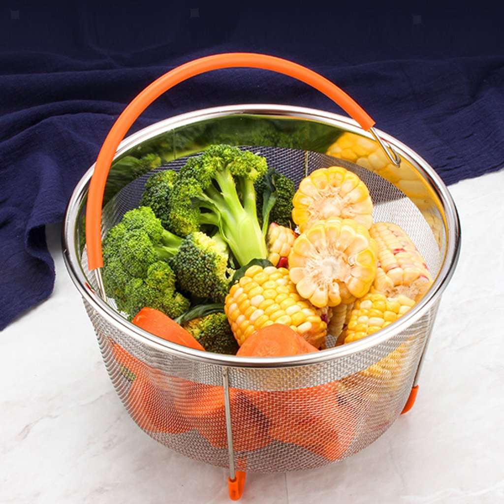 Steamer Basket Stainless Pot Instant Cooker Vegetable Food ...