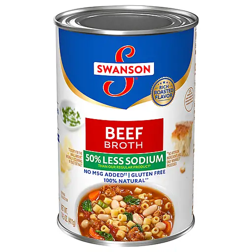 Swanson® 50% Less Sodium Beef Broth, 14.5 oz. Can