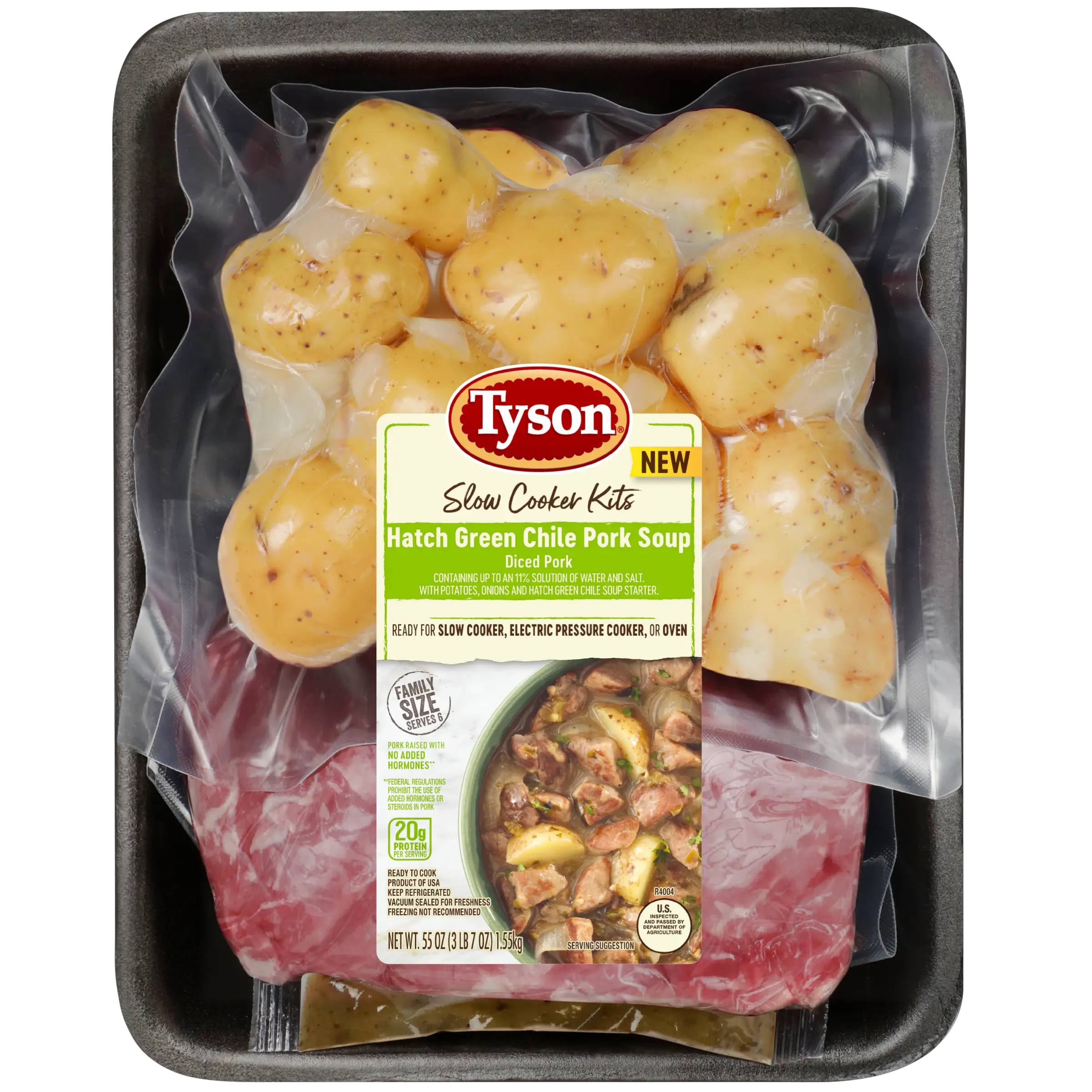 Tyson® Slow Cooker Kits Hatch Green Chile Pork Soup, Diced Pork with ...